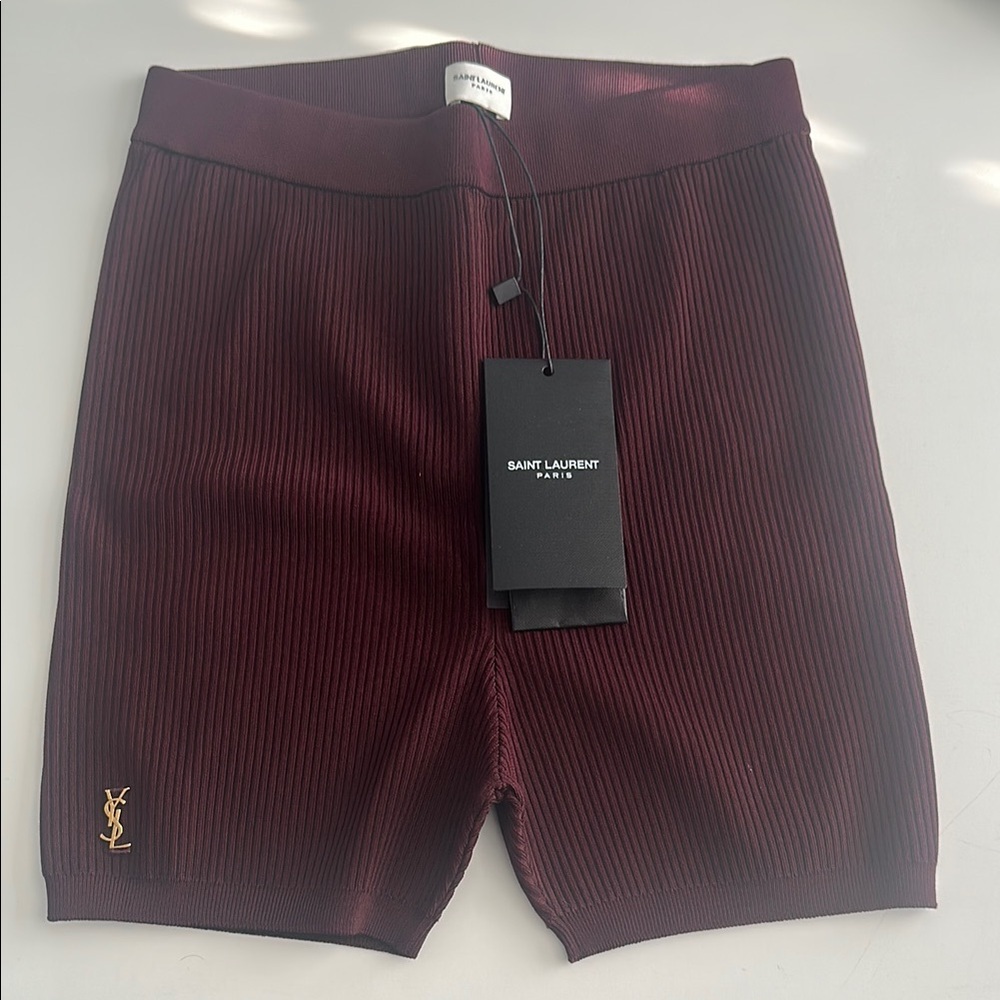 Saint Laurent Women’s Burgundy Shorts